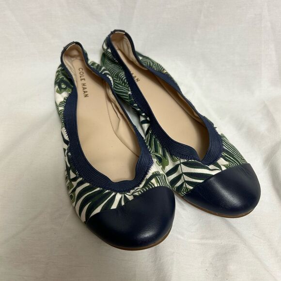 Cole Haan Elbridge Ballet Flats Palm Tropical Canvas Size 6B - Picture 1 of 6